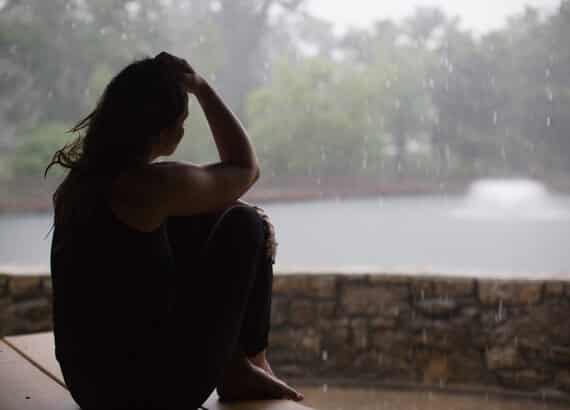 woman sitting outside